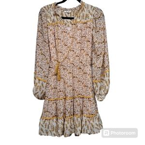 Miss Me women's Ditsy floral long sleeve peasant mini dress size medium